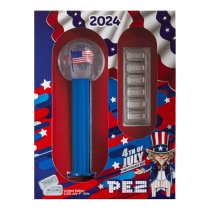 (image for) 2024 4th of July PEZ Dispenser from PAMP Suisse w/ 30g .9999 Silver Wafer Bars