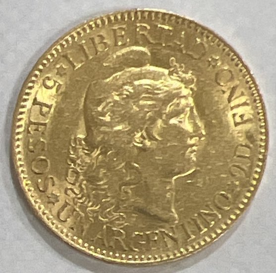 (image for) Argentina Gold 5 Pesos Un Argentino .2333 oz - XF or Better Random Date