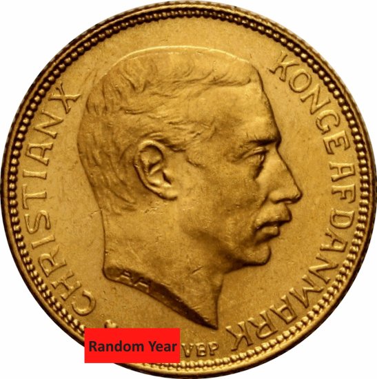 (image for) 1915 Denmark Gold 20 Kroner King Christian X Coin