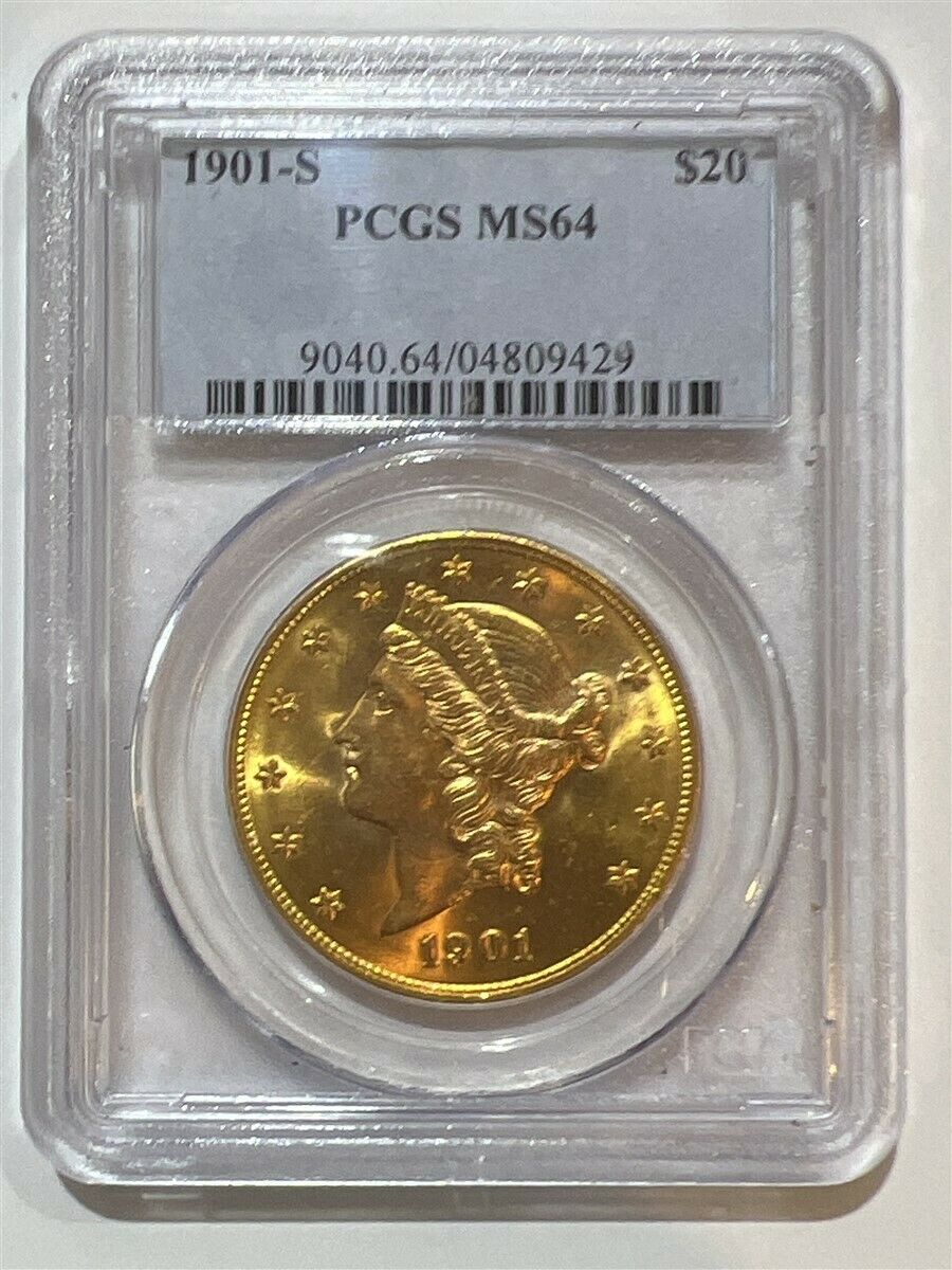 1901-S $20 PCGS MS64 Gold Double Eagle Liberty Coin [DEG-$20