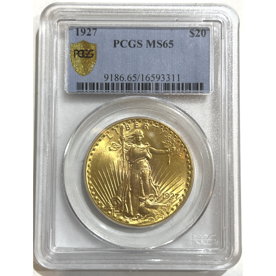 1927 $20 PCGS MS-65 Gold Double Eagle Saint Gaudens Coin [DEG-OZ
